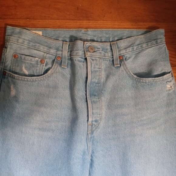 LEVI'S 501 original cropped jeans 28" inseam in Ojai Blue (sz29) - Picture 7 of 16